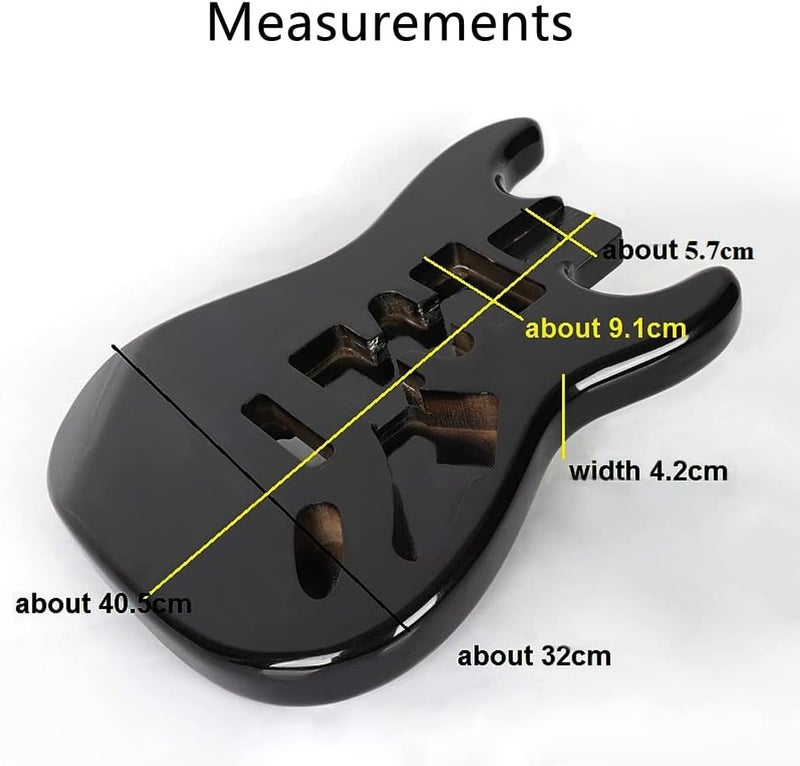 JD.Moon Electric Guitar Body for Fender Strat Guitar Accessory DIY Poplar Wood HSH Guitar Body Black Glossy - Image 4